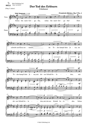 Der Tod des Erlosers, Op. 9 No. 4 (Solo song) (C-sharp minor)