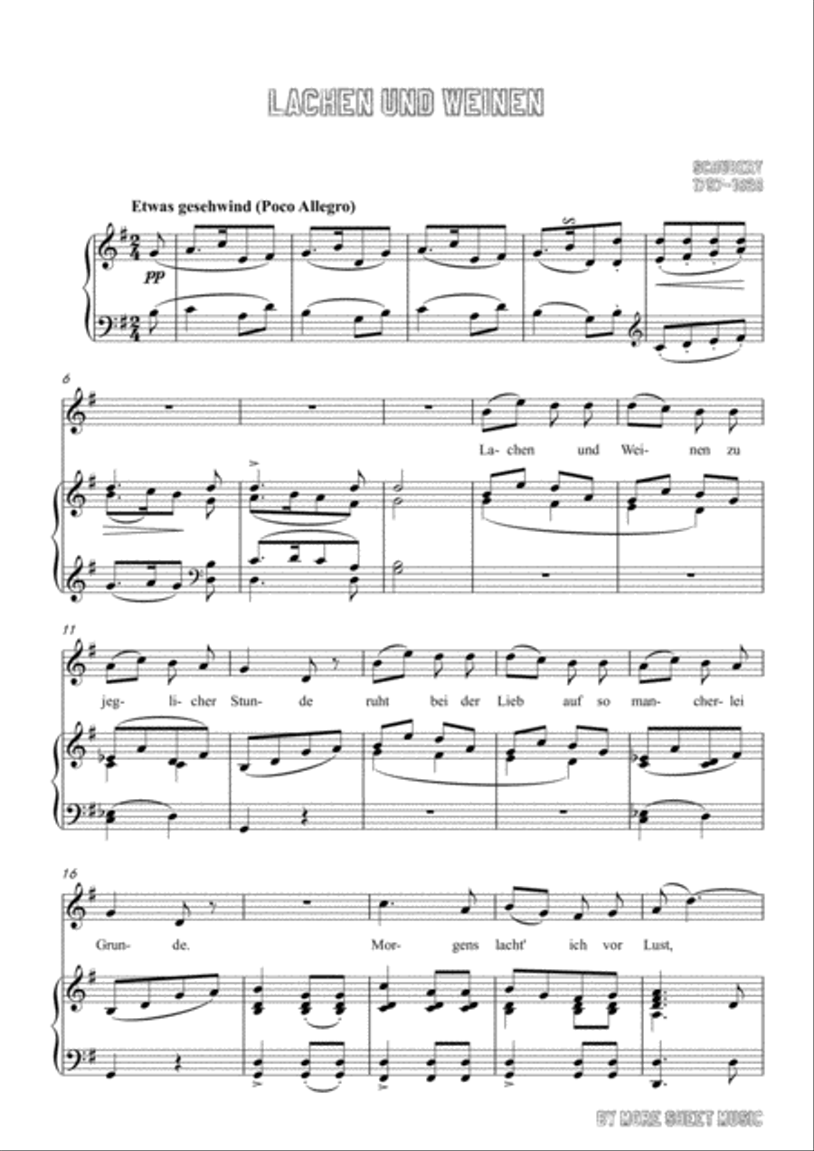 Schubert-Lachen und Weinen in G Major,for voice and piano Schubert-Lachen und Weinen in G Major,for voice and piano Voice Solo scores gallery preview page 3