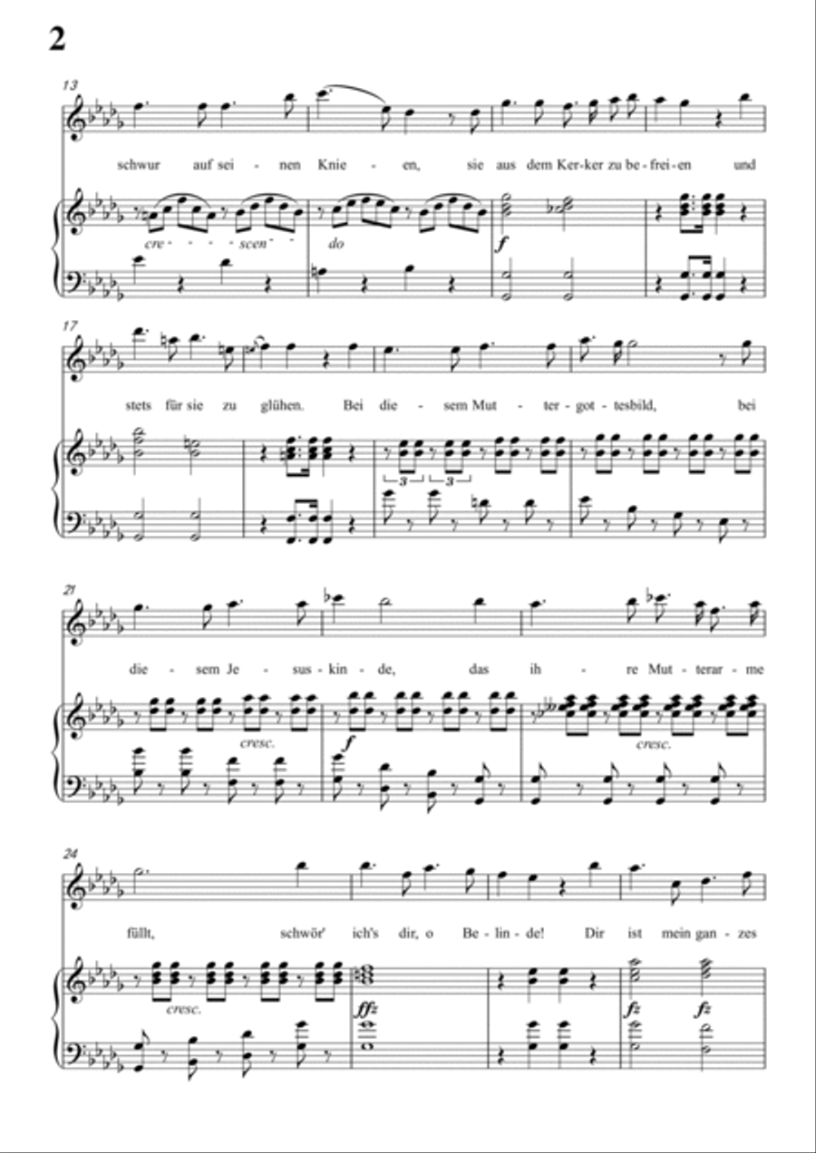 Schubert-Die Nonne in bD D.208,for Vocal and Piano Voice scores gallery preview page 3