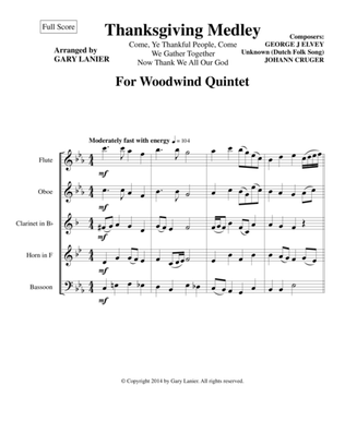 THANKSGIVING MEDLEY (Woodwind Quintet Score and Instrument Parts)
