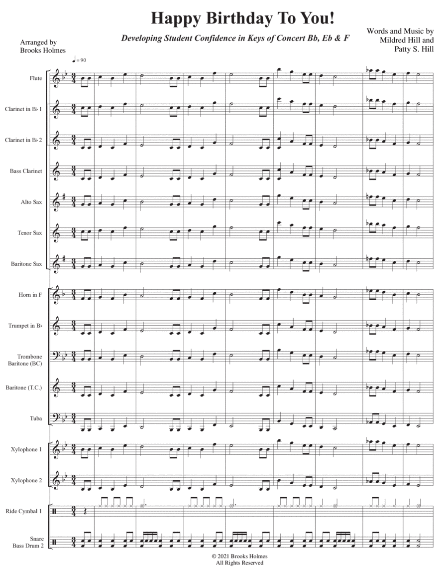 Happy Birthday To You! (Young Concert Band) Concert Band scores gallery preview page 1