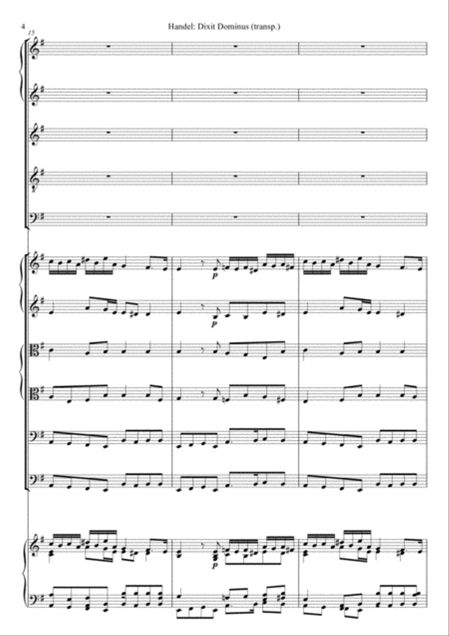 G. Fr. Handel: DIXIT DOMINUS Divisi scores gallery preview page 4
