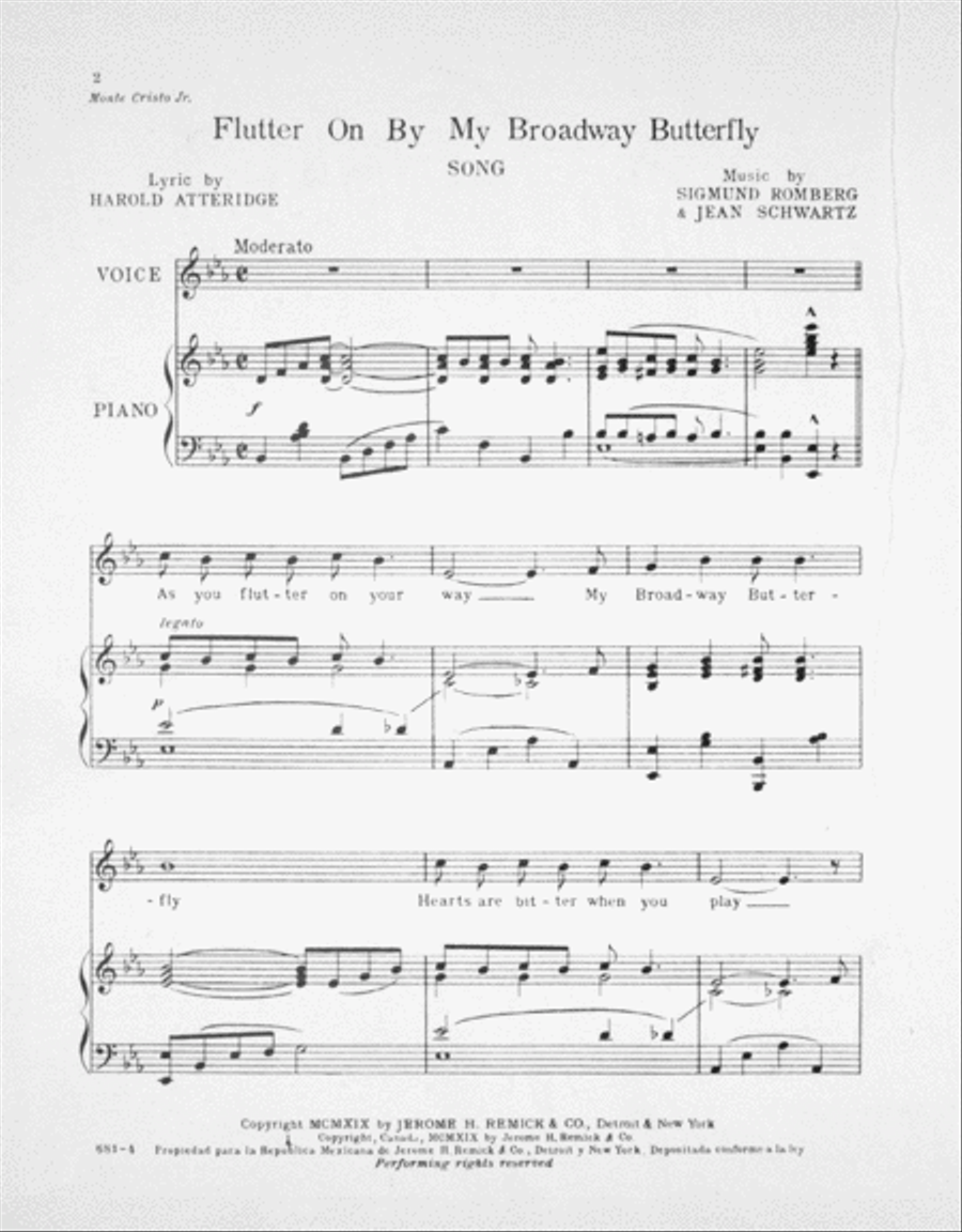 Flutter on By My Broadway Butterfly Voice scores gallery preview page 2