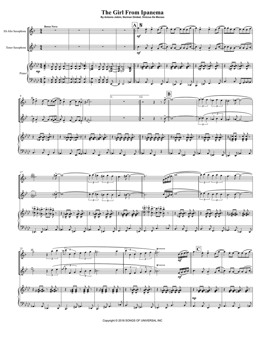 The Girl From Ipanema (garôta De Ipanema) Woodwind Ensemble scores gallery preview page 2