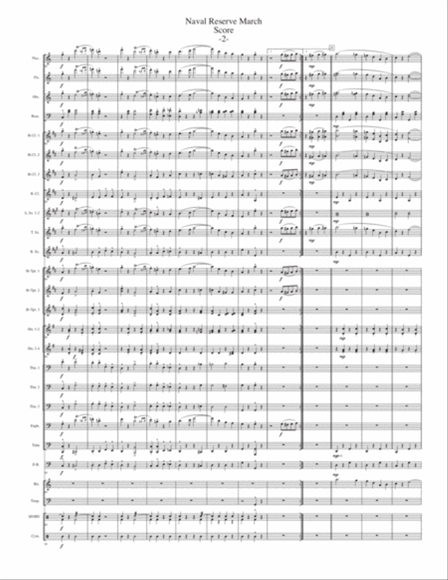 Naval Reserve March for Concert Band by Sousa Concert Band scores gallery preview page 4