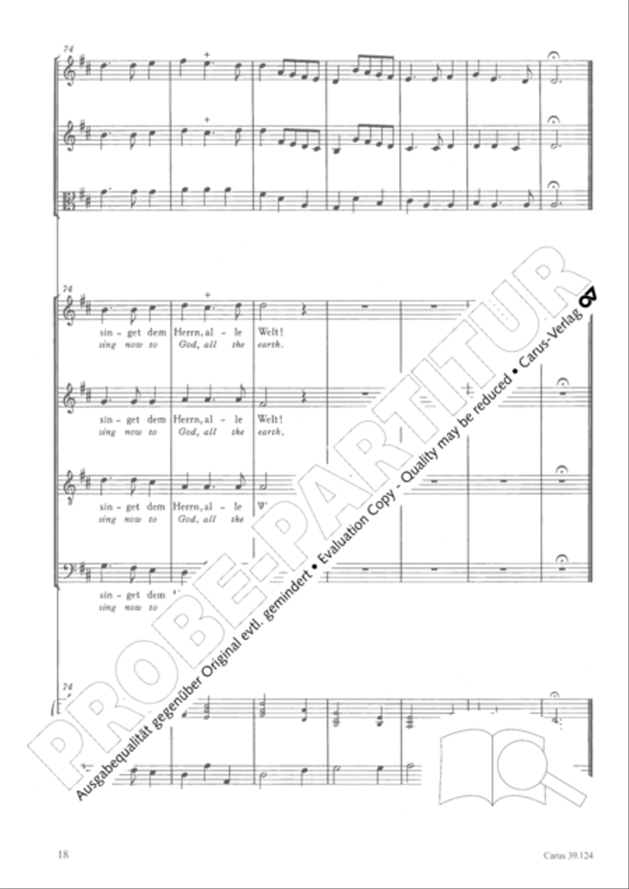 Sing to the Lord a new song (Singet dem Herrn ein neues Lied) 4-Part scores gallery preview page 19