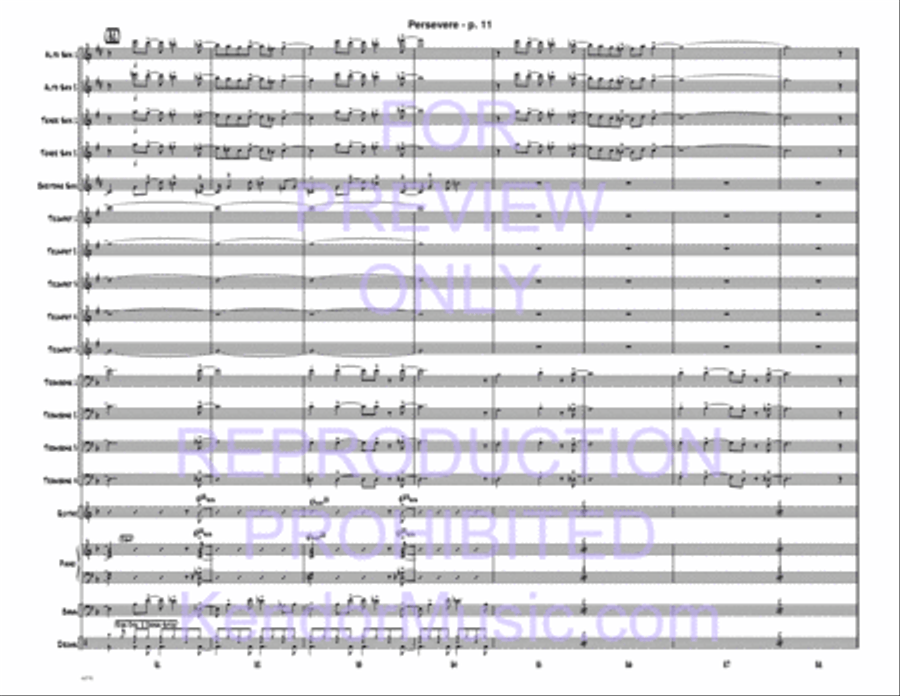 Persevere (Full Score) Jazz Ensemble scores gallery preview page 12