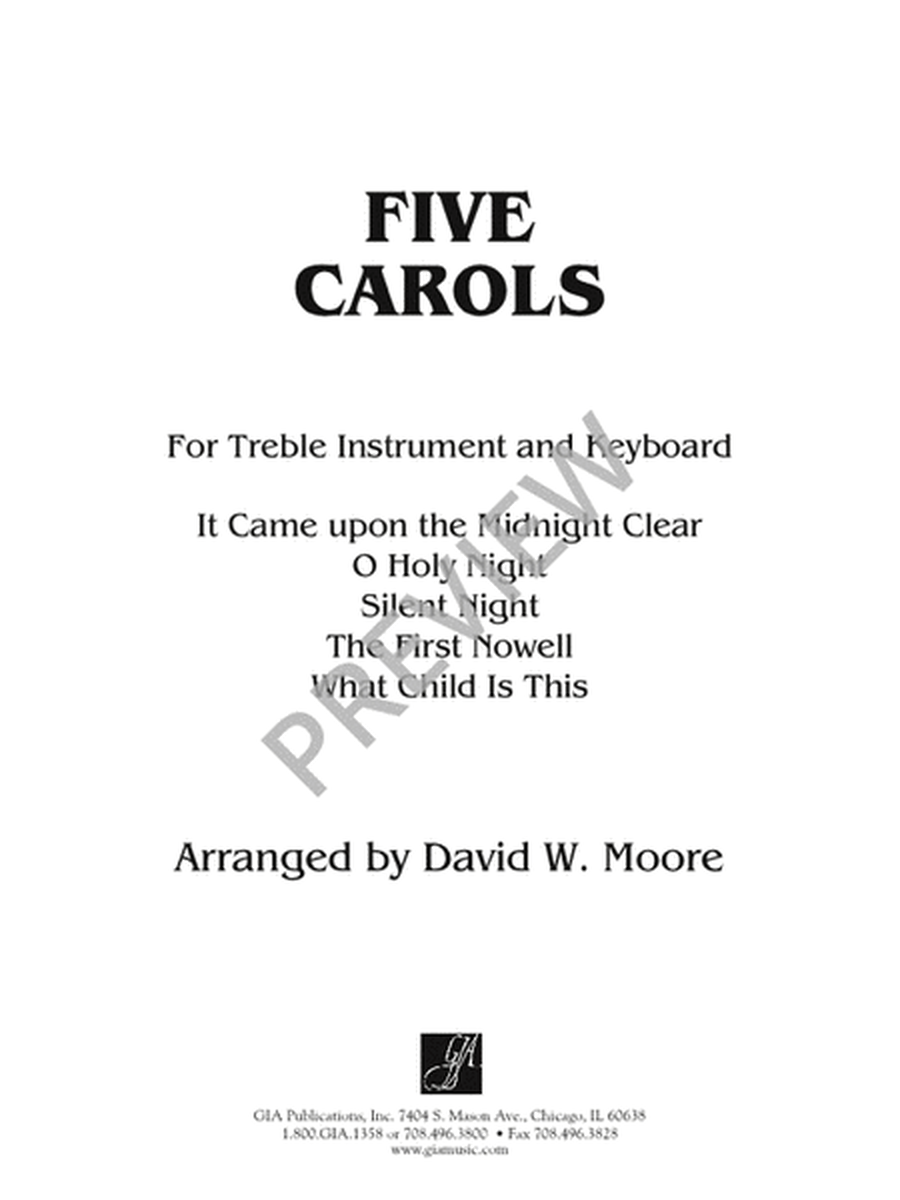 Five Carols for Treble Instrument and Keyboard