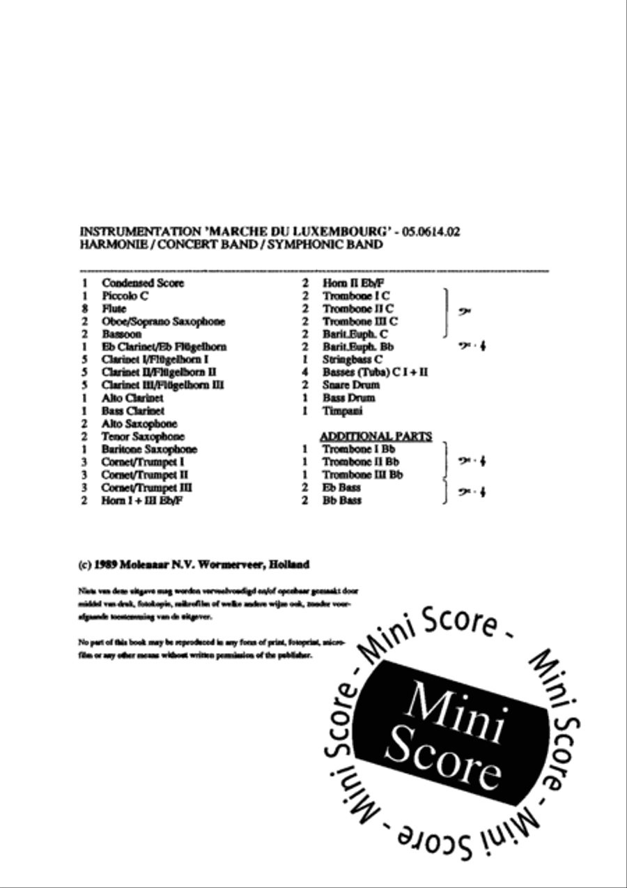 Marche Du Luxembourg Concert Band scores gallery preview page 4