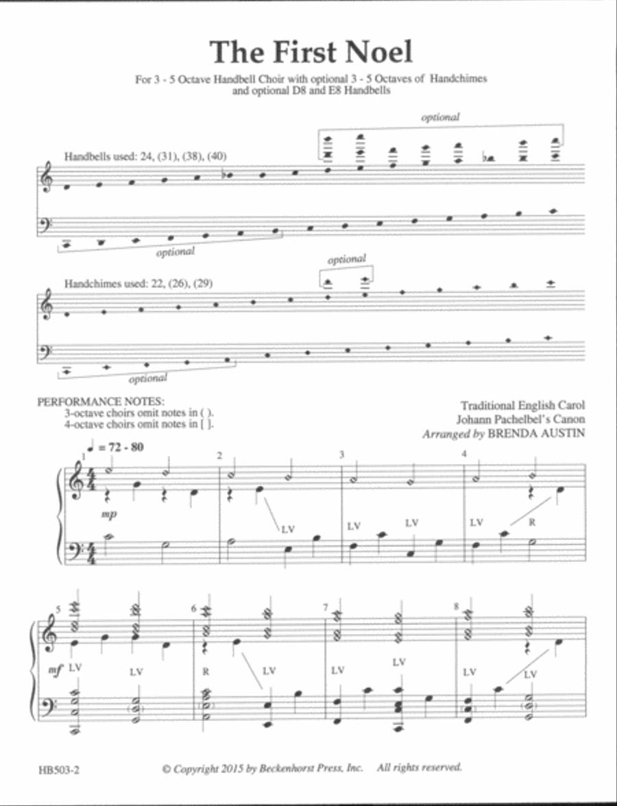 The First Noel - Austin The First Noel - Austin 5-Octaves scores gallery preview page 2
