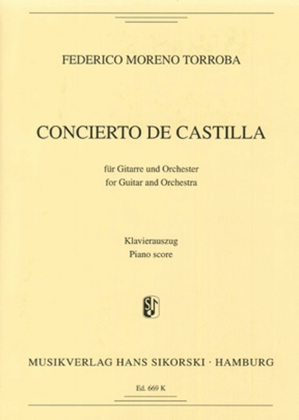 Book cover for Concierto De Castilla For Guitar And Orchestra (piano Reduction