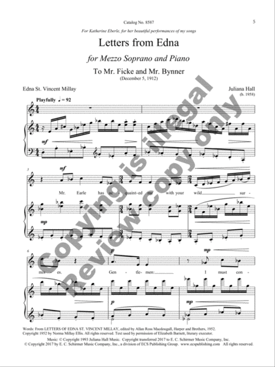 Letters from Edna Mezzo-Soprano Voice scores gallery preview page 23