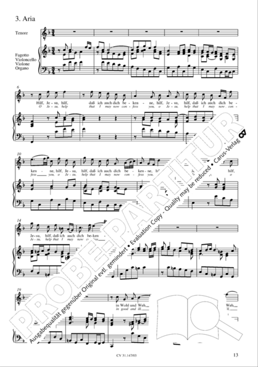 Heart and mouth and thought and action (Herz und Mund und Tat und Leben) 4-Part scores gallery preview page 14