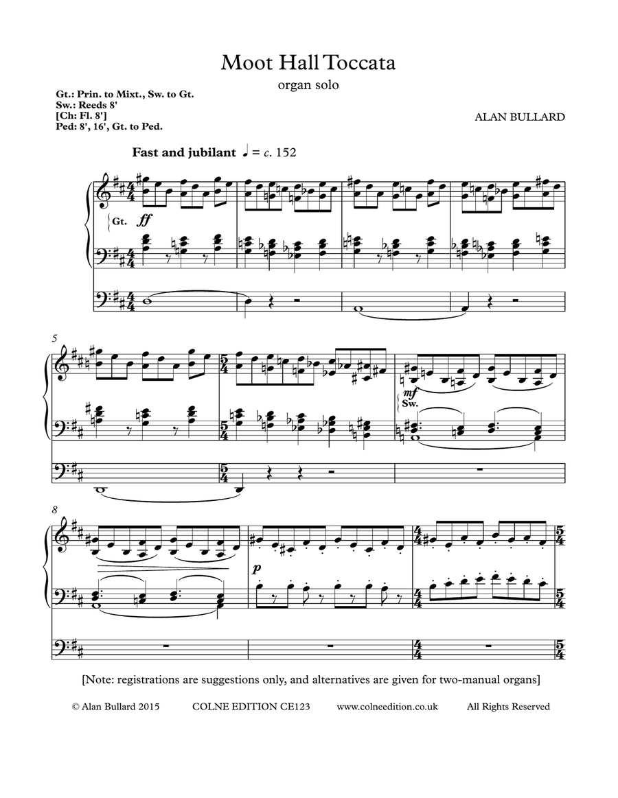 Moot Hall Toccata (for solo organ) Organ Solo scores gallery preview page 3