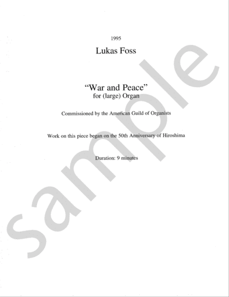 War and Peace Organ Solo scores gallery preview page 3