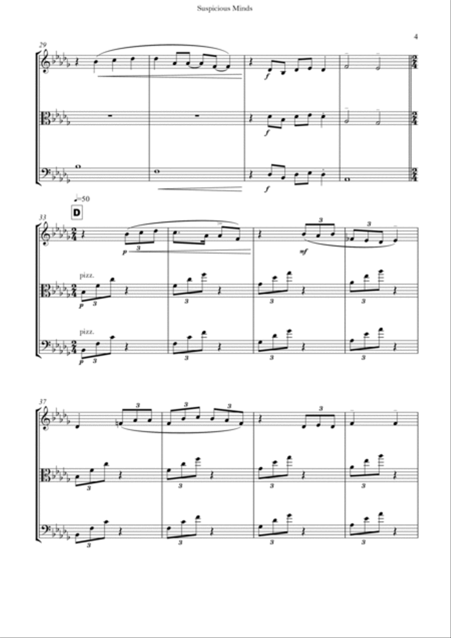 Suspicious Minds String Trio scores gallery preview page 4