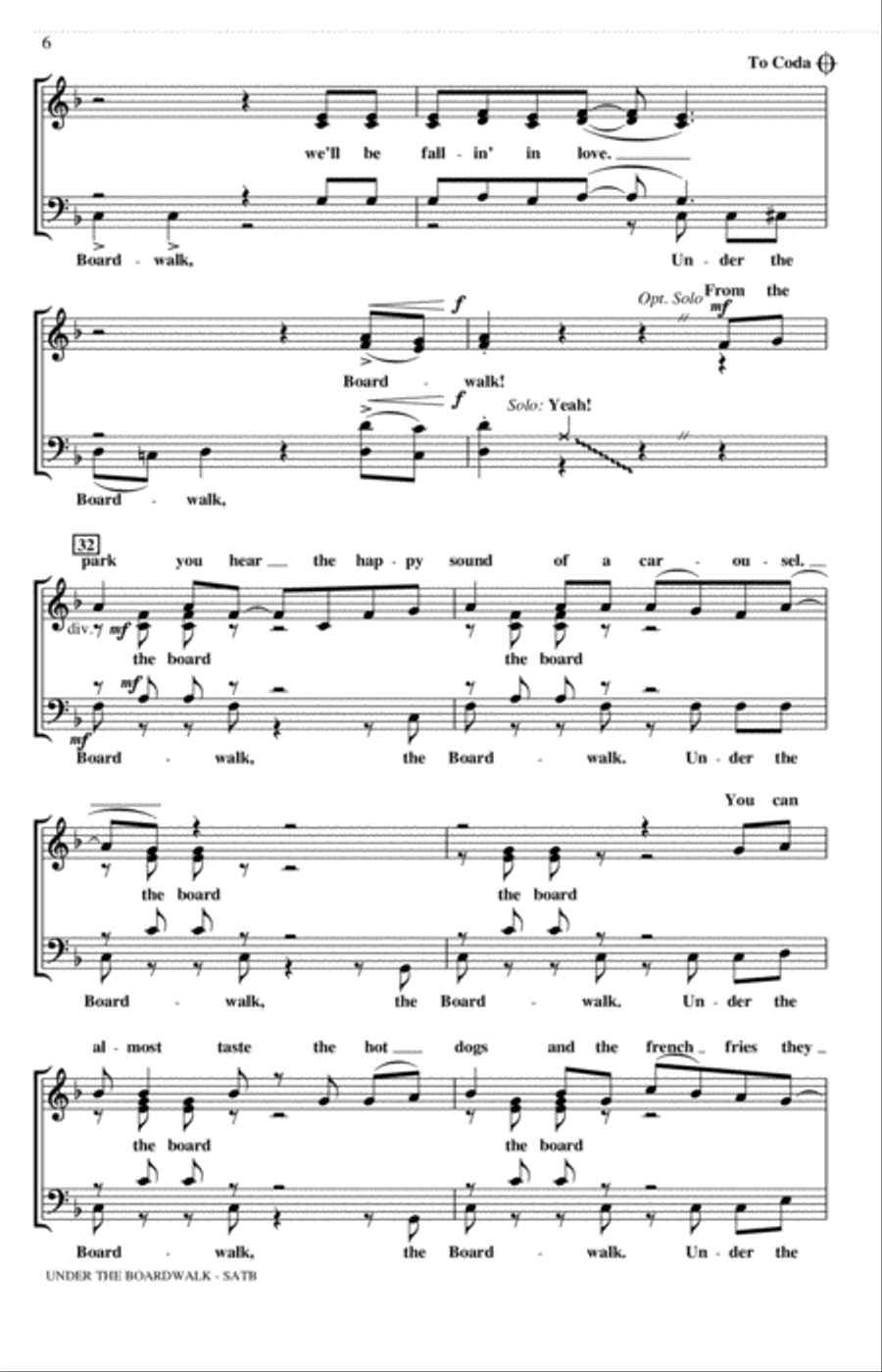 Under The Boardwalk (arr. Mark Brymer) 4-Part scores gallery preview page 4