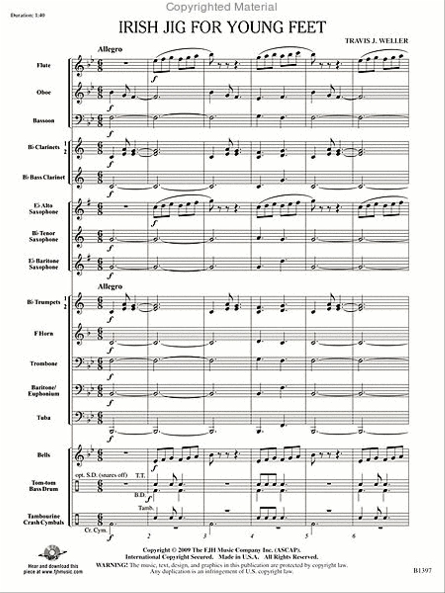 Irish Jig for Young Feet Concert Band scores gallery preview page 2