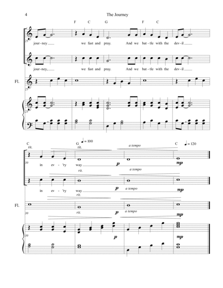 The Journey (Lenten) - duet with accent instruments with parts and piano image number null