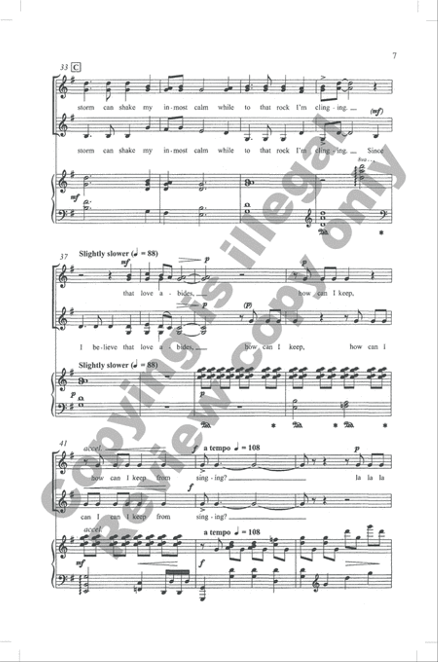 How Can I Keep from Singing? (Choral Score) image number null