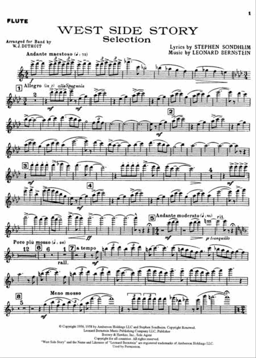 West Side Story – Selections for Band Concert Band scores gallery preview page 4