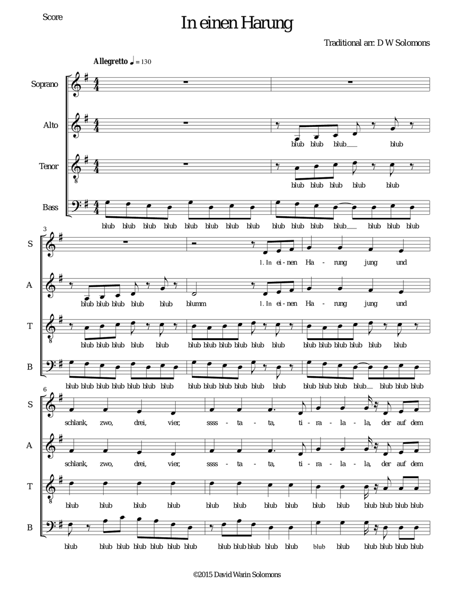 In einen Harung (The herring song) for mixed choir 4-Part scores gallery preview page 2