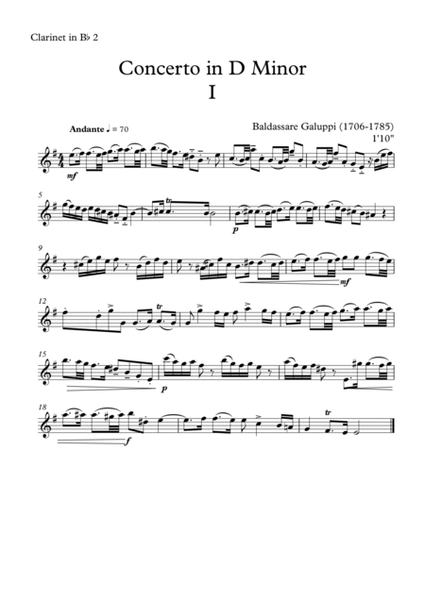 Concerto in D Minor - Baldassare Galuppi image number null