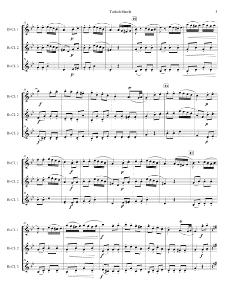 Turkish March for Clarinet Trio Turkish March for Clarinet Trio Clarinet Trio scores gallery preview page 3