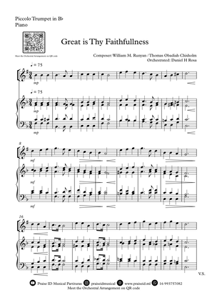 Great is Thy Faithfullness - Easy Piccolo Trumpet and Piano