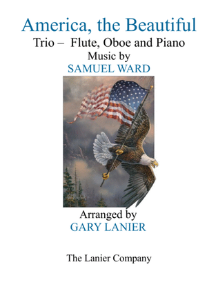 Book cover for AMERICA, THE BEAUTIFUL (Trio – Flute, Oboe and Piano/Score and Parts)