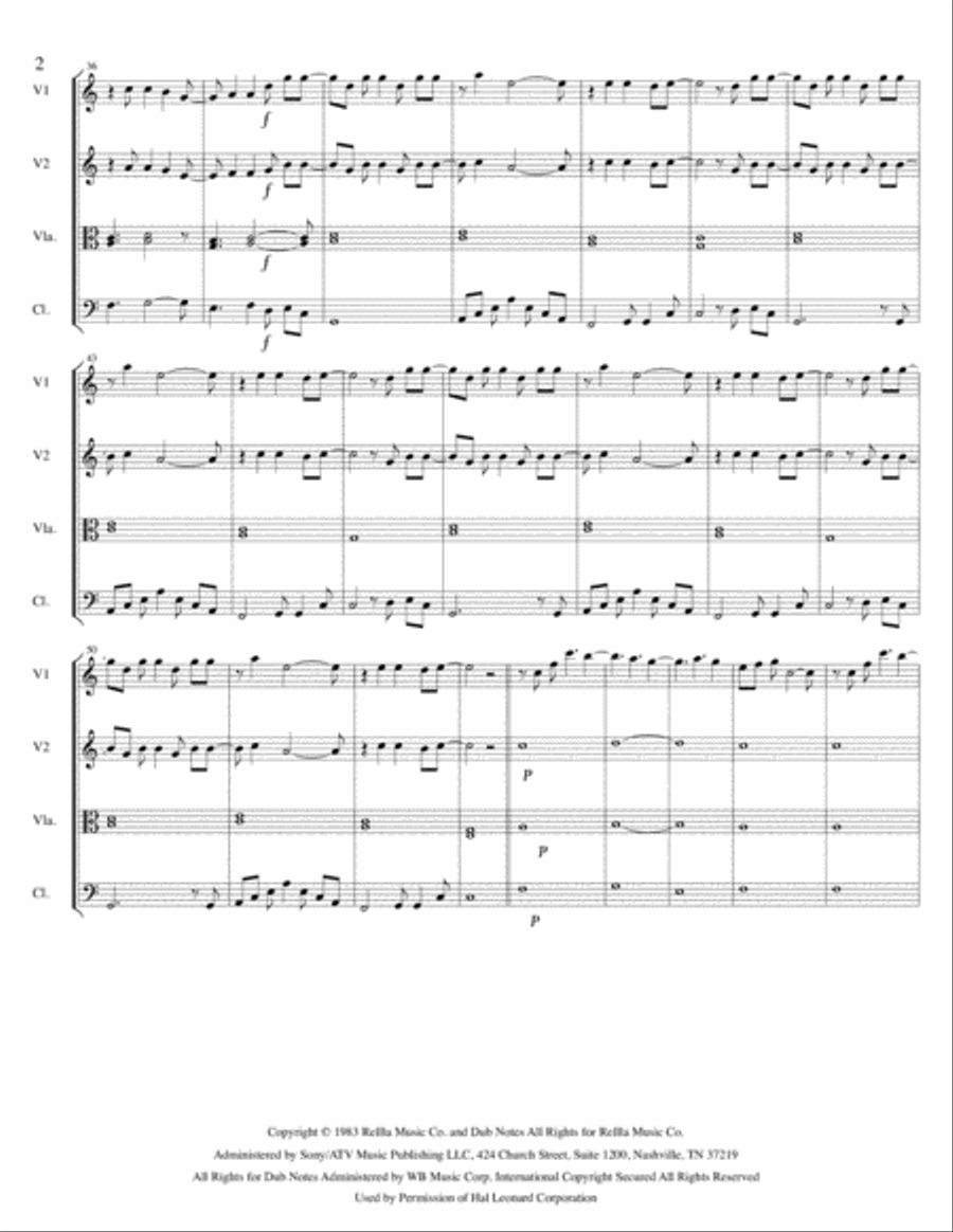 Time After Time String Quartet scores gallery preview page 3