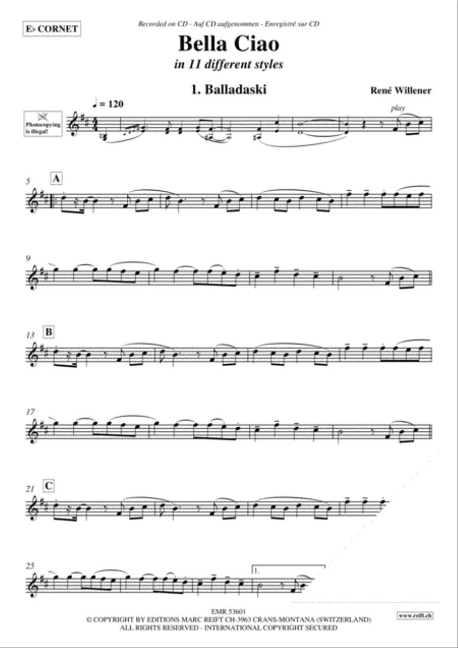 Bella Ciao Cornet scores gallery preview page 3