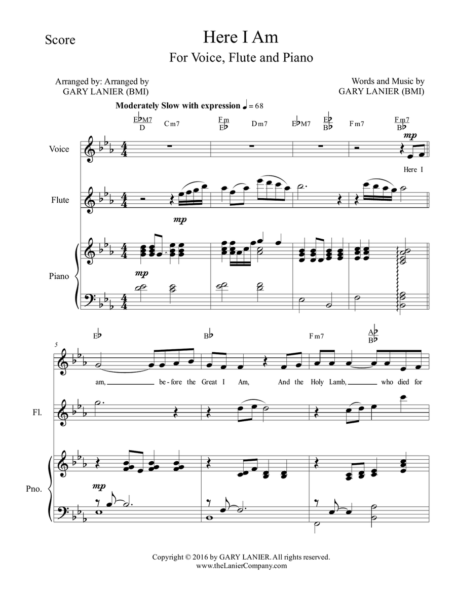 WORSHIP WITH GARY LANIER, Set 1 (Voice, Flute & Piano) Small Ensemble scores gallery preview page 3
