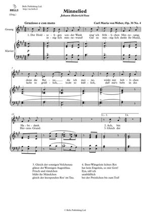 Minnelied, Op. 30 No. 4 (Original key. A Major)