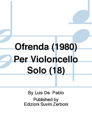 Ofrenda (1980) Per Violoncello Solo (18)