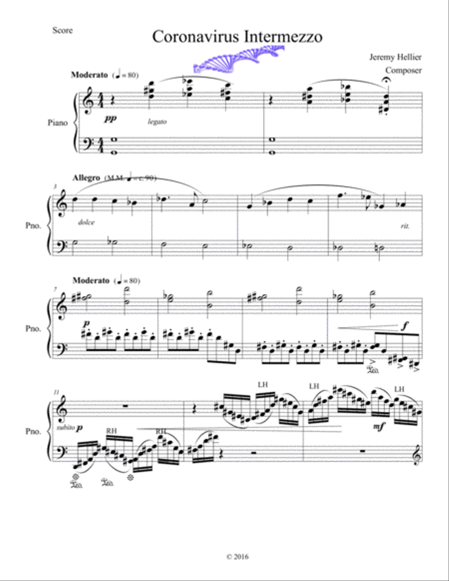 Coronavirus Intermezzo Piano Solo scores gallery preview page 1