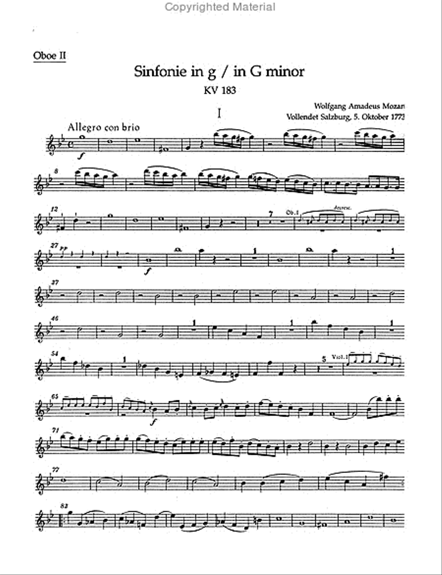 Symphony no. 25 in G minor K. 183 Orchestra scores gallery preview page 3