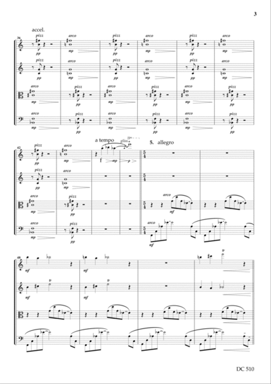 String Quartet No. 5 From The Frieze Of Life (parts) String Quartet scores gallery preview page 3