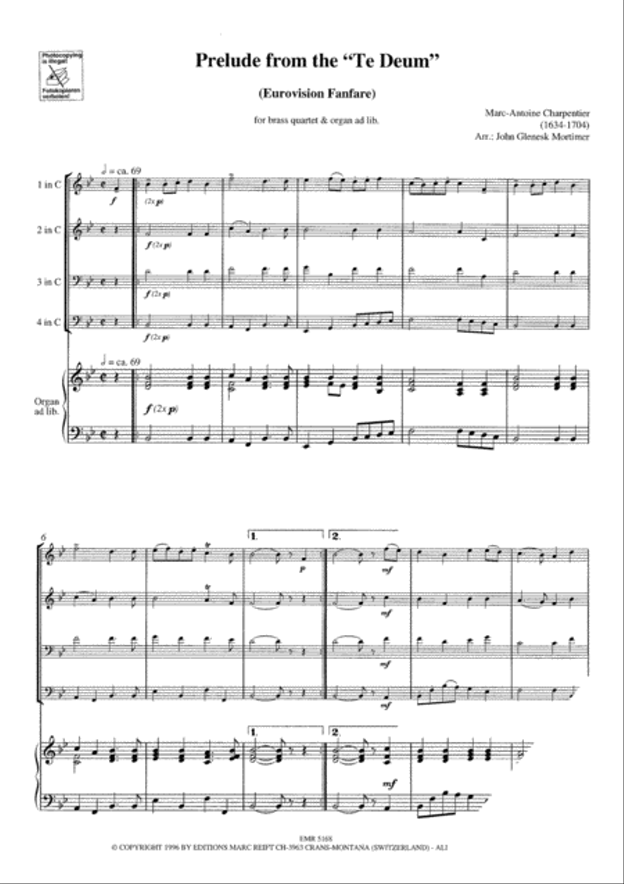 Prelude from the Te Deum Brass Ensemble scores gallery preview page 3