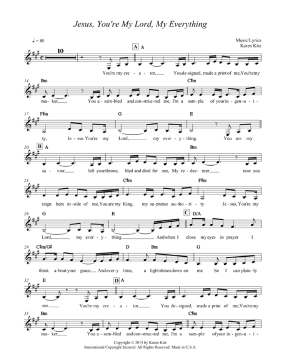 Jesus, You're My Lord, My Everything Voice scores gallery preview page 1