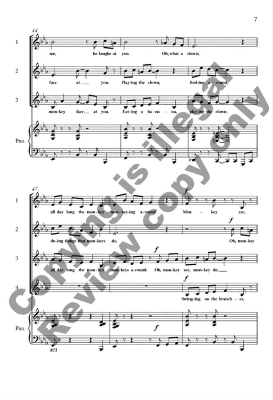 A Trip to the Zoo: 4. Monkey Business 4-Part scores gallery preview page 7