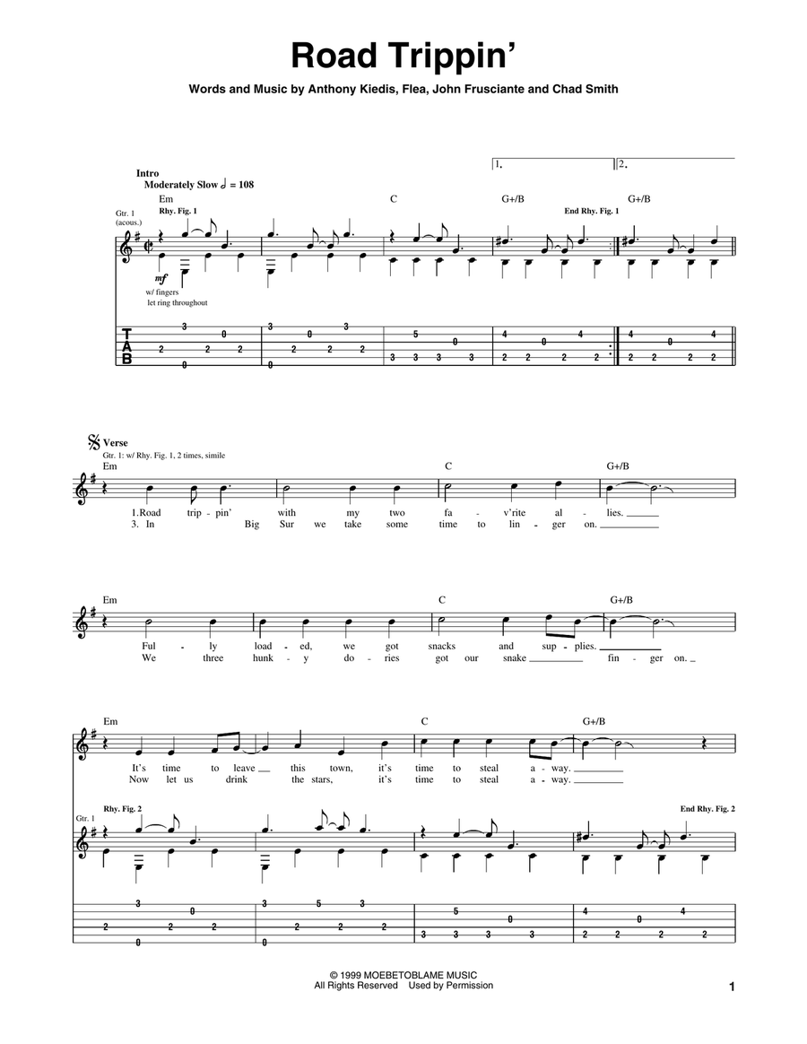 Road Trippin' Acoustic Guitar scores gallery preview page 1