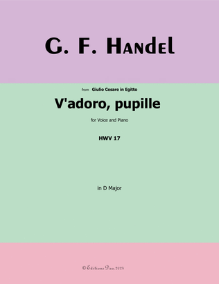 Book cover for V'adoro, pupille, by Handel, in D Major