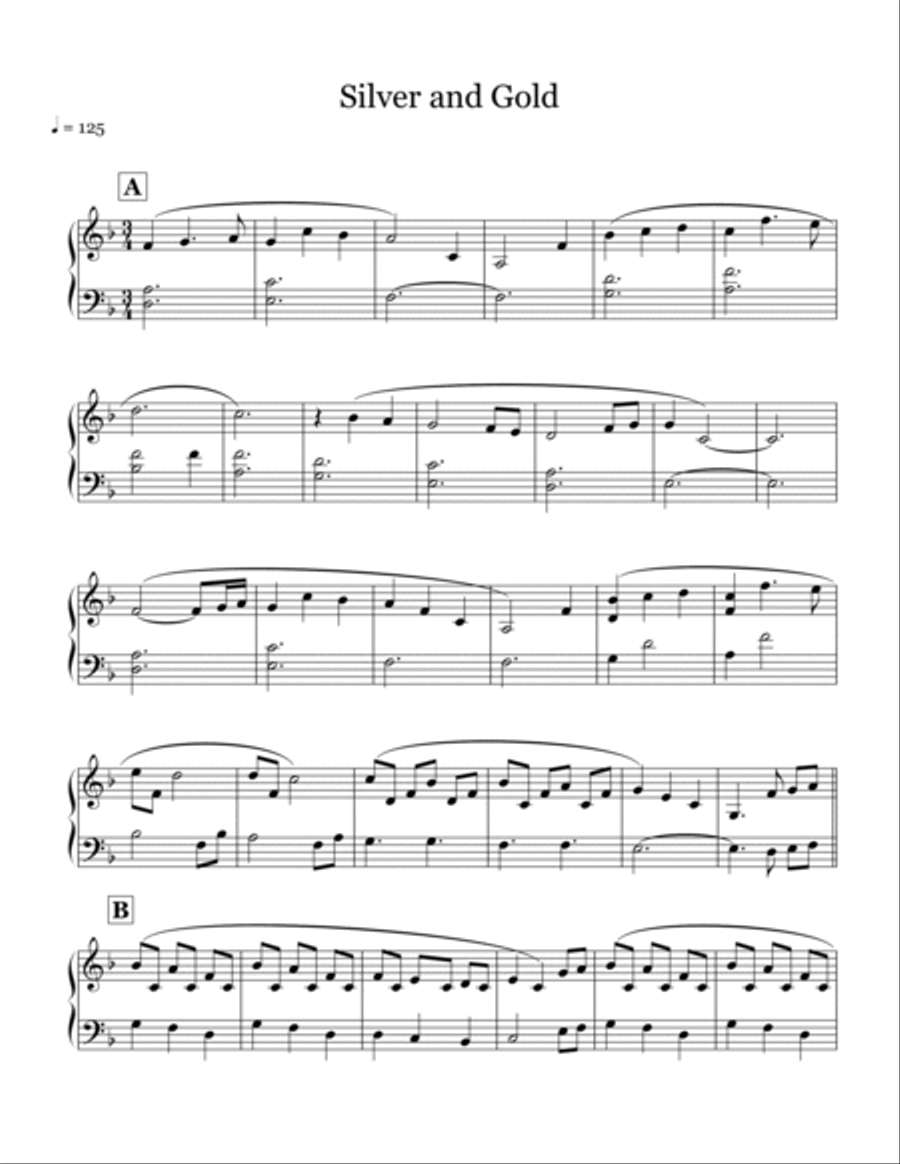 Silver and Gold Piano Solo scores gallery preview page 2