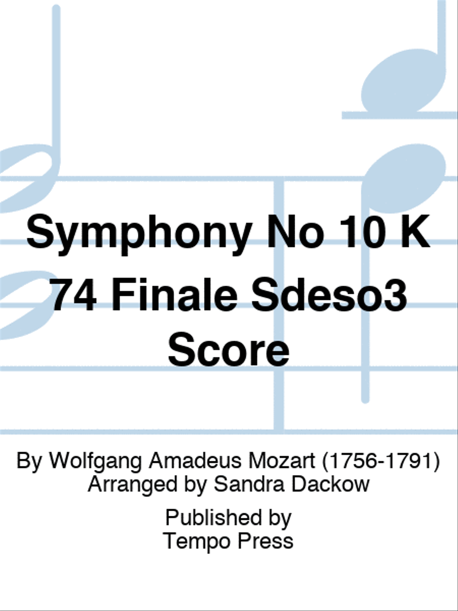 Symphony No 10 K 74 Finale Sdeso3 Score String Orchestra scores gallery preview page 1