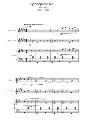 Gymnopedie No. 1 - Tenor Sax Duet w/ Piano