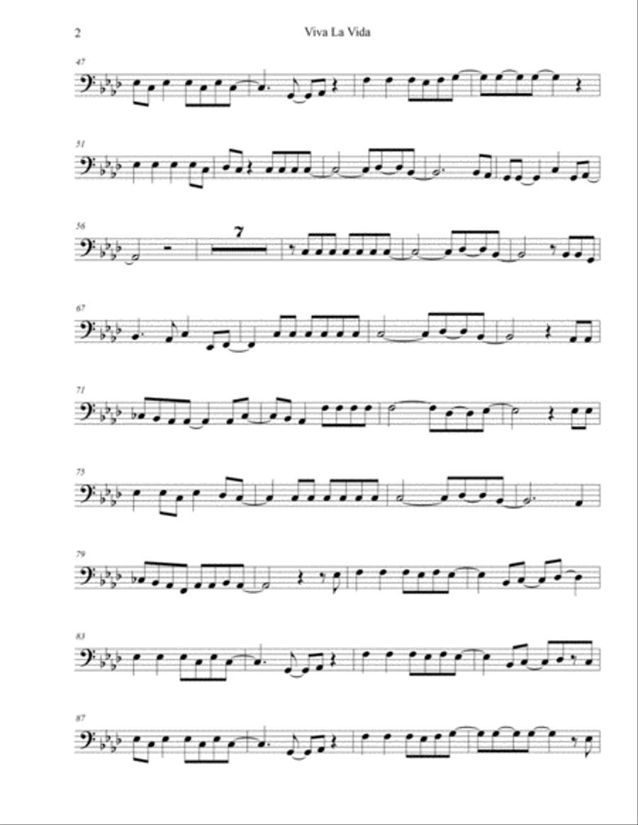 Viva La Vida Viva La Vida Tuba scores gallery preview page 2