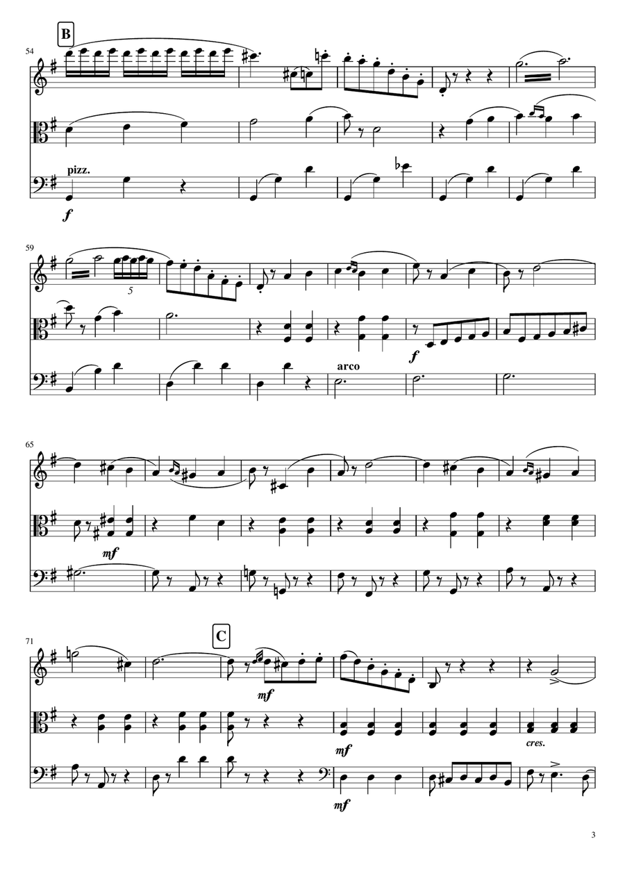 Waltz for STRING TRIO from Serenade for Strings String Trio scores gallery preview page 3