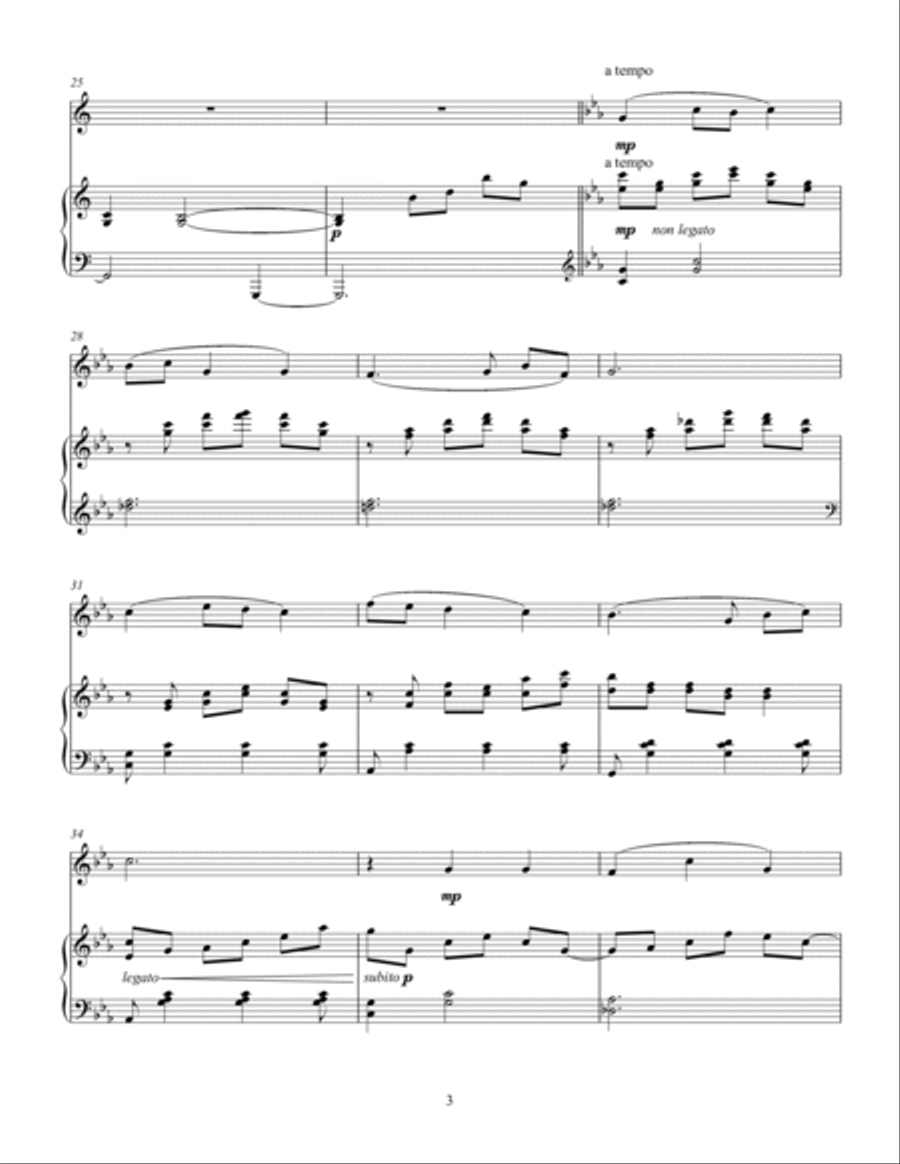 Korean Folk Song - Eommaya, Nunaya (Dear Mom, Dear Sister) Version 1 Flute Solo scores gallery preview page 3