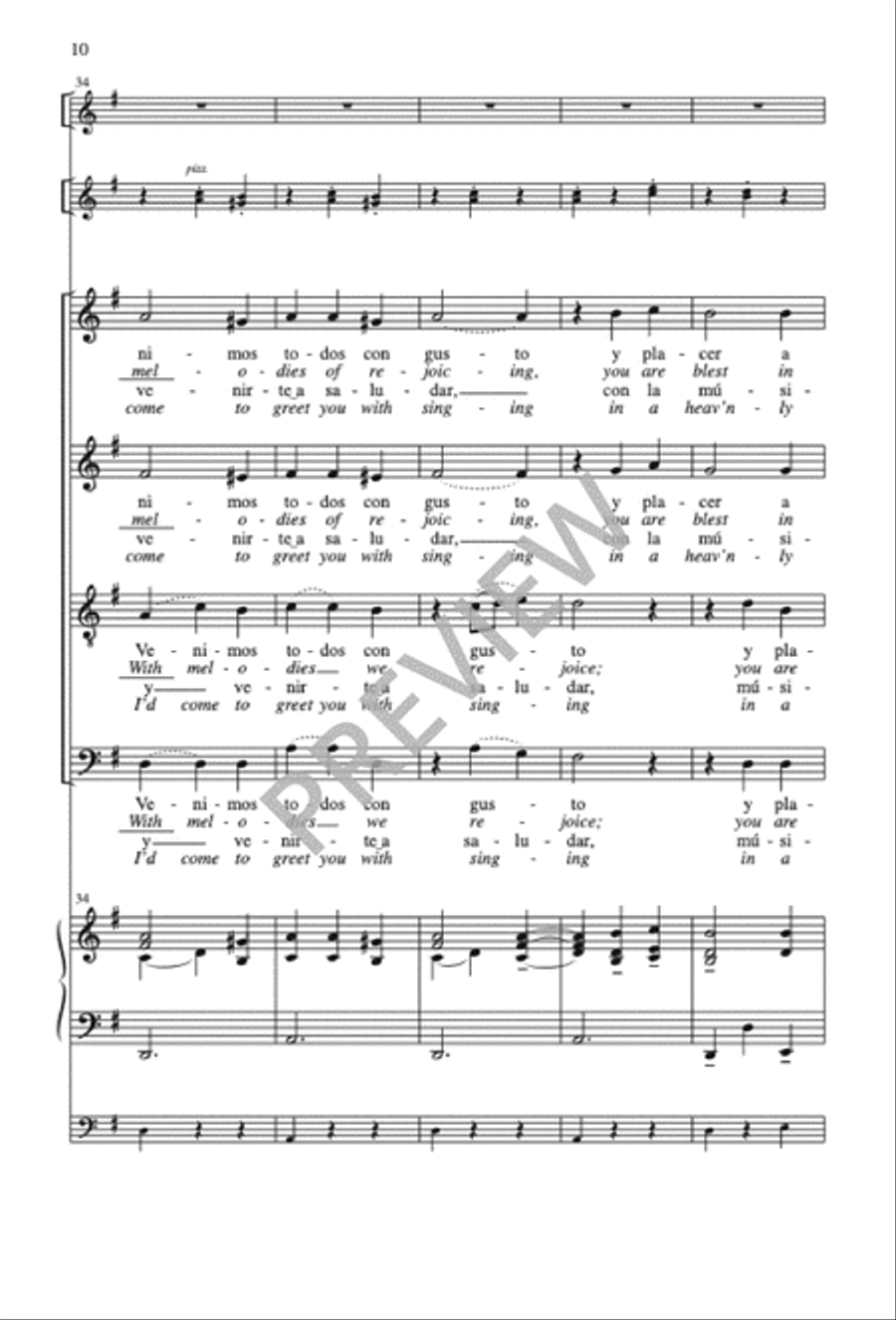 Las Mañanitas / The Morning Song 4-Part scores gallery preview page 11